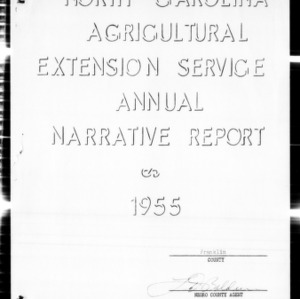 Agricultural Extension Service Annual Narrative Report, African American, Franklin County, NC, 1955