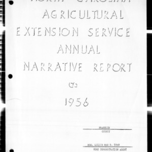Home Demonstration Annual Narrative Report, Franklin County, NC, 1956
