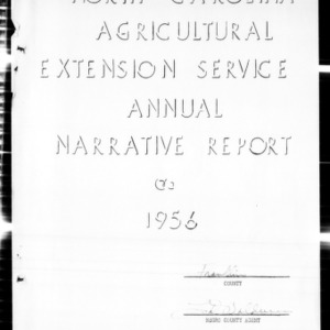 Agricultural Extension Service Annual Narrative Report, African American, Franklin County, NC, 1956