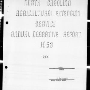 Agricultural Extension Service Annual Narrative Report, African American, Gates County, NC, 1953