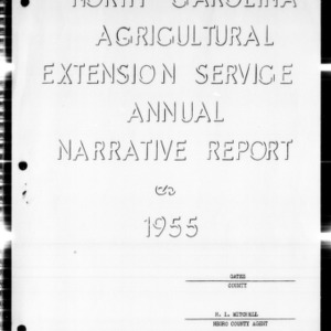 Agricultural Extension Service Annual Narrative Report, African American, Gates County, NC, 1955