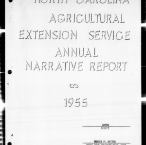 Home Demonstration Extension Work Annual Narrative Report, African American, Gates County, NC, 1955