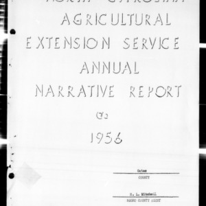 Agricultural Extension Service Annual Narrative Report, African American, Gates County, NC, 1956