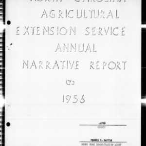 Home Demonstration Extension Work Annual Narrative Report, African American, Gates County, NC, 1956