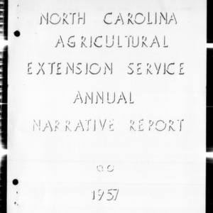 Agricultural Extension Service and Home Demonstration Work Annual Narrative Report, African American, Gates County, NC, 1957