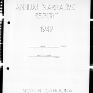 Annual Narrative Report of Home Demonstration Work, Graham County, NC, 1949