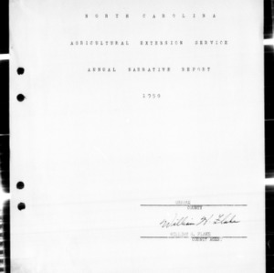 Agricultural Extension Service Annual Narrative Report, Graham County, NC, 1950