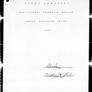 Agricultural Extension Service Annual Narrative Report, Graham County, NC, 1952