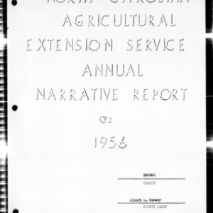 Agricultural Extension Service Annual Narrative Report, Graham County, NC, 1956