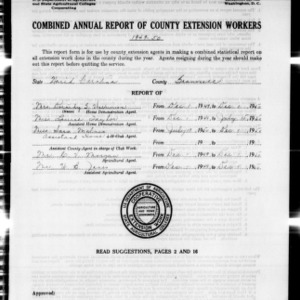 Combined Annual Report of County Extension Workers, Granville County, NC, 1949-1950