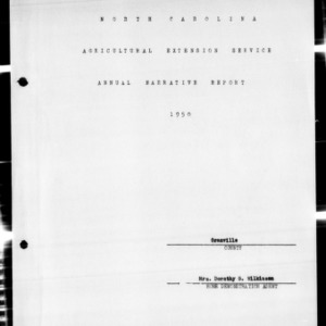 Home Demonstration Service Annual Narrative Report, Granville County, NC, 1950