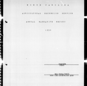 Home Demonstration Service Annual Narrative Report, African American, Granville County, NC, 1950