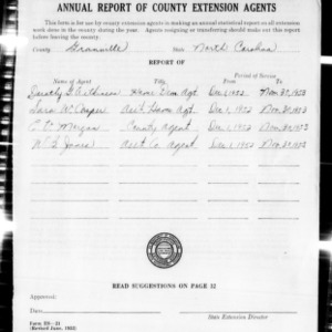 Annual Report of County Extension Agents, Granville County, NC