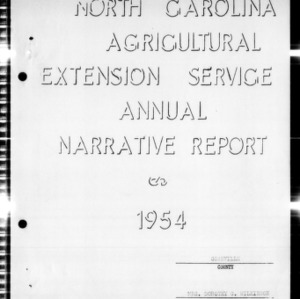 Home Demonstration Service Annual Narrative Report, Granville County, NC, 1954