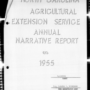 Home Demonstration Service Annual Narrative Report, Granville County, NC, 1955