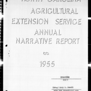 Agricultural Extension Service Annual Narrative Report, African American, Granville County, NC, 1955