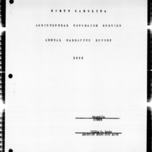 Home Demonstration Service Annual Narrative Report, African American, Granville County, NC, 1955