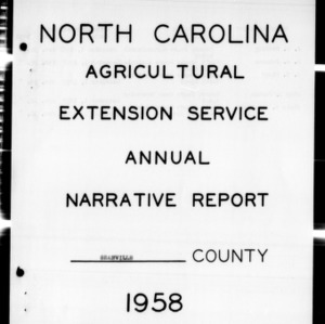 North Carolina Agricultural Extension Service Annual Narrative Report, African American, Granville County, NC