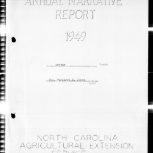 Annual Narrative Report of Home Demonstration Work, Greene County, NC, 1949