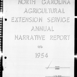 Agricultural Extension Service Annual Narrative Report, Greene County, NC, 1954