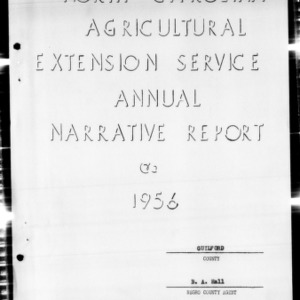 Agricultural Extension Service Annual Narrative Report, African American, Guilford County, NC, 1956