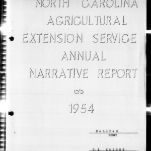 North Carolina Agricultural Extension Service Annual Narrative Report, Halifax County, NC