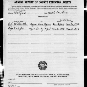 Annual Report of County Extension Agents, African American, Halifax County, NC