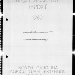 Combined Annual Report of County Extension Workers, Harnett County, NC