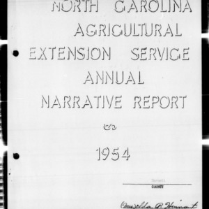 North Carolina Agricultural Extension Service Annual Narrative Report, Harnett County, NC