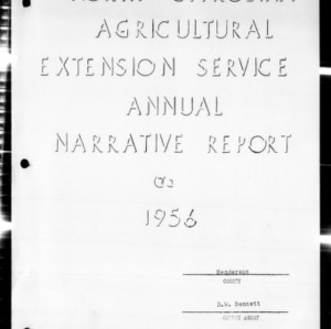 North Carolina Agricultural Extension Service Annual Narrative Report, Henderson County, NC