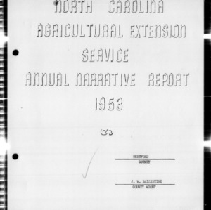 North Carolina Agricultural Extension Service Annual Narrative Report, Hertford County, NC