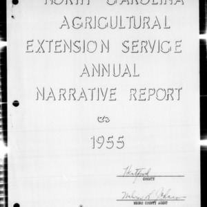 North Carolina Agricultural Extension Service Annual Narrative Report, African American, Hertford County, NC