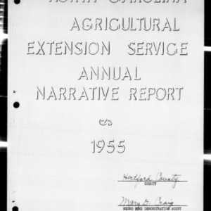 North Carolina Agricultural Extension Service Annual Narrative Report, African American, Hertford County, NC