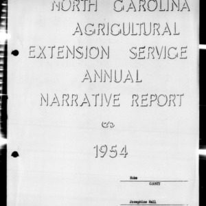North Carolina Agricultural Extension Service Annual Narrative Report, Hoke County, NC
