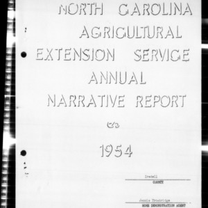 North Carolina Agricultural Extension Service Annual Narrative Report, Iredell County, NC