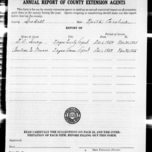 Annual Report of County Extension Agents, African American, Iredell County, NC