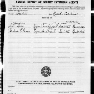 Annual Report of County Extension Agents, African American, Iredell County, NC
