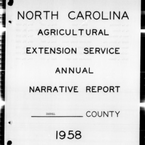 North Carolina Agricultural Extension Service Annual Narrative Report, Iredell County, NC