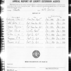 Annual Report of County Extension Agents, Johnston County, NC