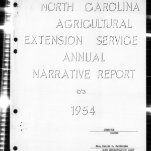 Report of Home Demonstration, 4-H, Older Youth and Neighborhood Work, Johnston County, NC