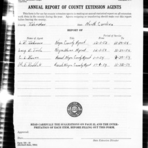 Annual Report of County Extension Agents, African American, Johnston County, NC