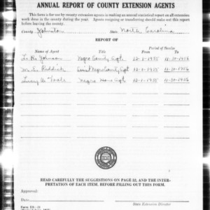 Annual Report of County Extension Agents, African American, Johnston County, NC