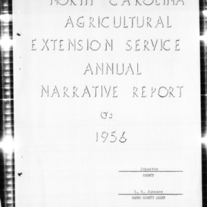 North Carolina Agricultural Extension Service Annual Narrative Report, Johnston County, NC