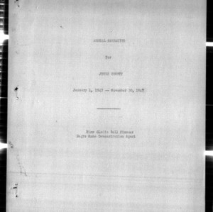 Annual Narrative Report of Home Demonstration Work, African American, Jones County, NC