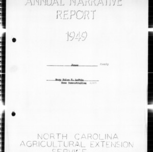 Annual Narrative Report of County Home Demonstration Agent, Jones County, NC, 1949