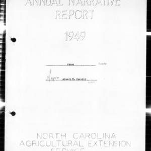 Annual Narrative Report of County Extension Agent, African American, Jones County, NC, 1949