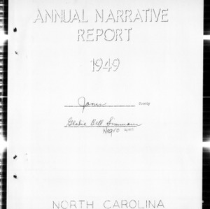 Annual Narrative Report of County Home Demonstration Agent, African American, Jones County, NC, 1949