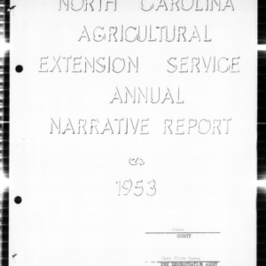 Annual Narrative Report on Home Demonstration Agent Work, Jones County, NC, 1953