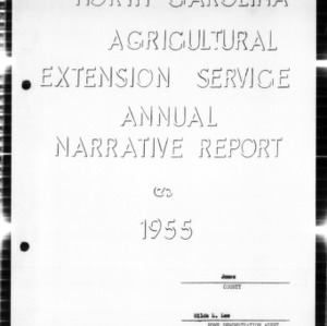 Annual Narrative Report on Home Demonstration Agent Work, Jones County, NC, 1955