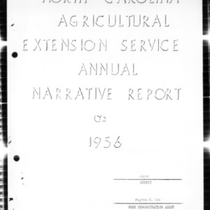 Annual Narrative Report on Home Demonstration Agent Work, Jones County, NC, 1956